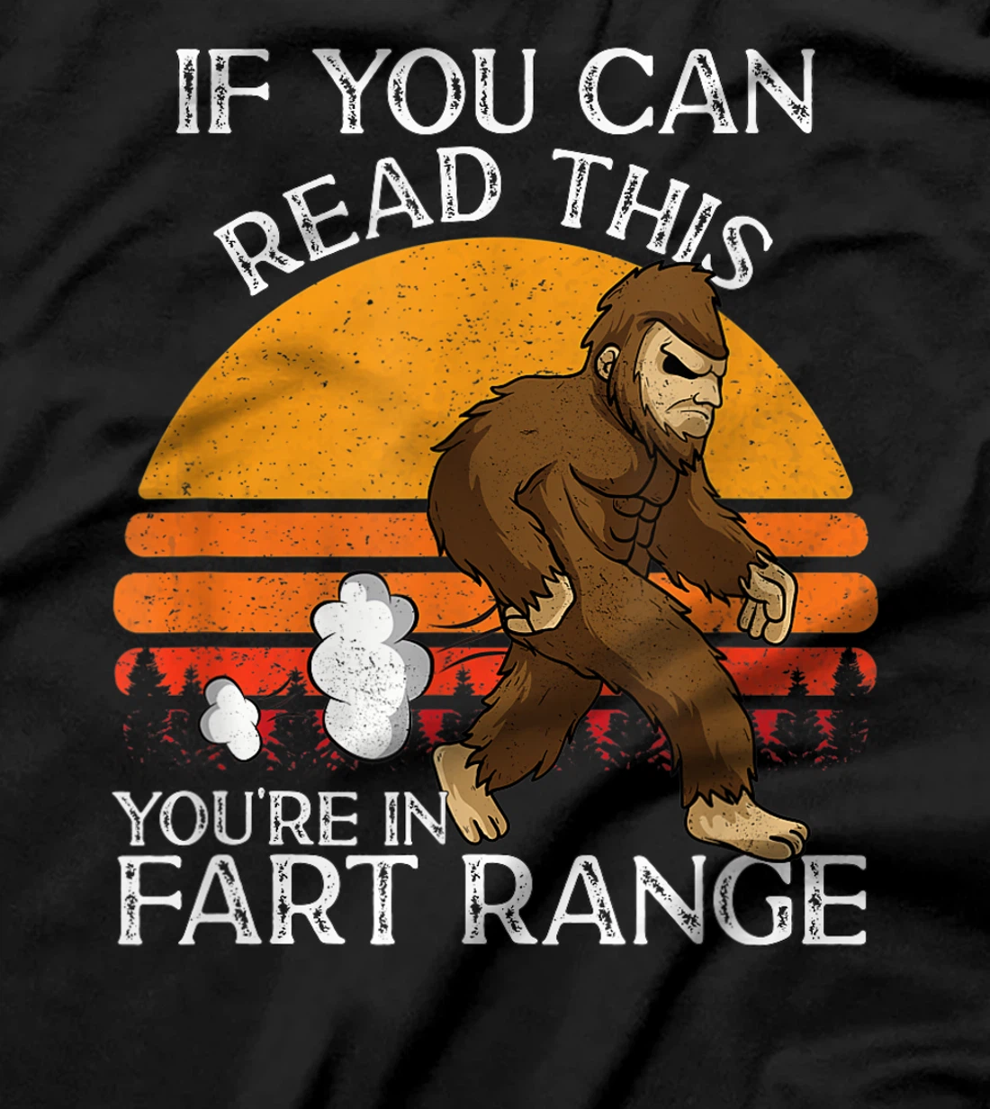  If You Can Read This You're In Fart Range Bigfoot T-Shirt