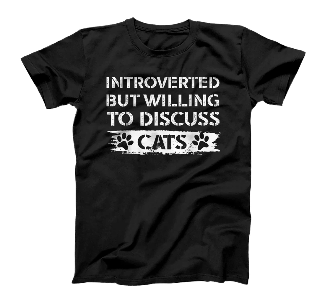  Introverted But Willing To Discuss Cats Vintage introvert T-Shirt
