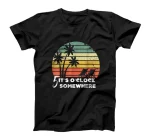  It's 5 O'Clock Somewhere Beach Lover Palm Tree Retro Sunset T-Shirt