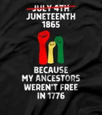  Juneteenth Ancestors African American Red Yellow Green T-Shirt
