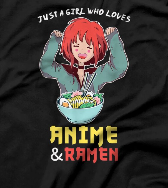  Just A Girl Who Loves And Ramen Shirt  Girls Gift T-Shirt