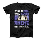  Just A Girl Who Loves And Sketching Kawaii Manga T-Shirt