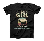  Just A Girl Who Loves Munchkin Cats Retro Vintage Cat T-Shirt