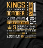  Kings are Born In October | King October Man T-Shirt