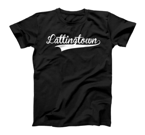  LATTINGTOWN Baseball Vintage Retro Font T-Shirt