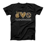  Leopard Peace Love Soccer Shirts  Teen Girls Toddler T-Shirt