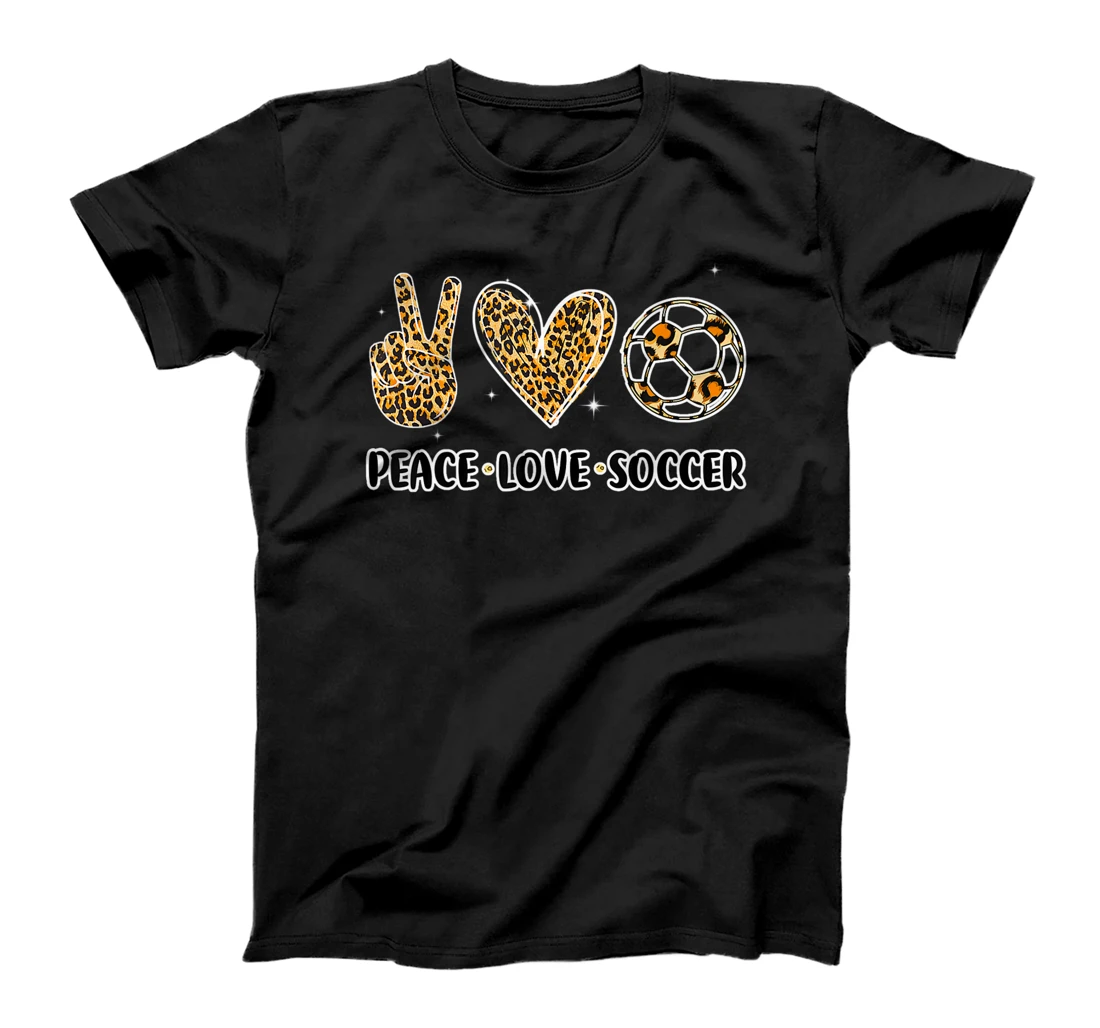  Leopard Peace Love Soccer Shirts  Teen Girls Toddler T-Shirt