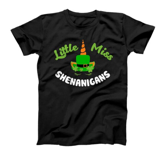  Little Miss Shenanigans, Cute Unicorn, St. Patrick's Day T-Shirt