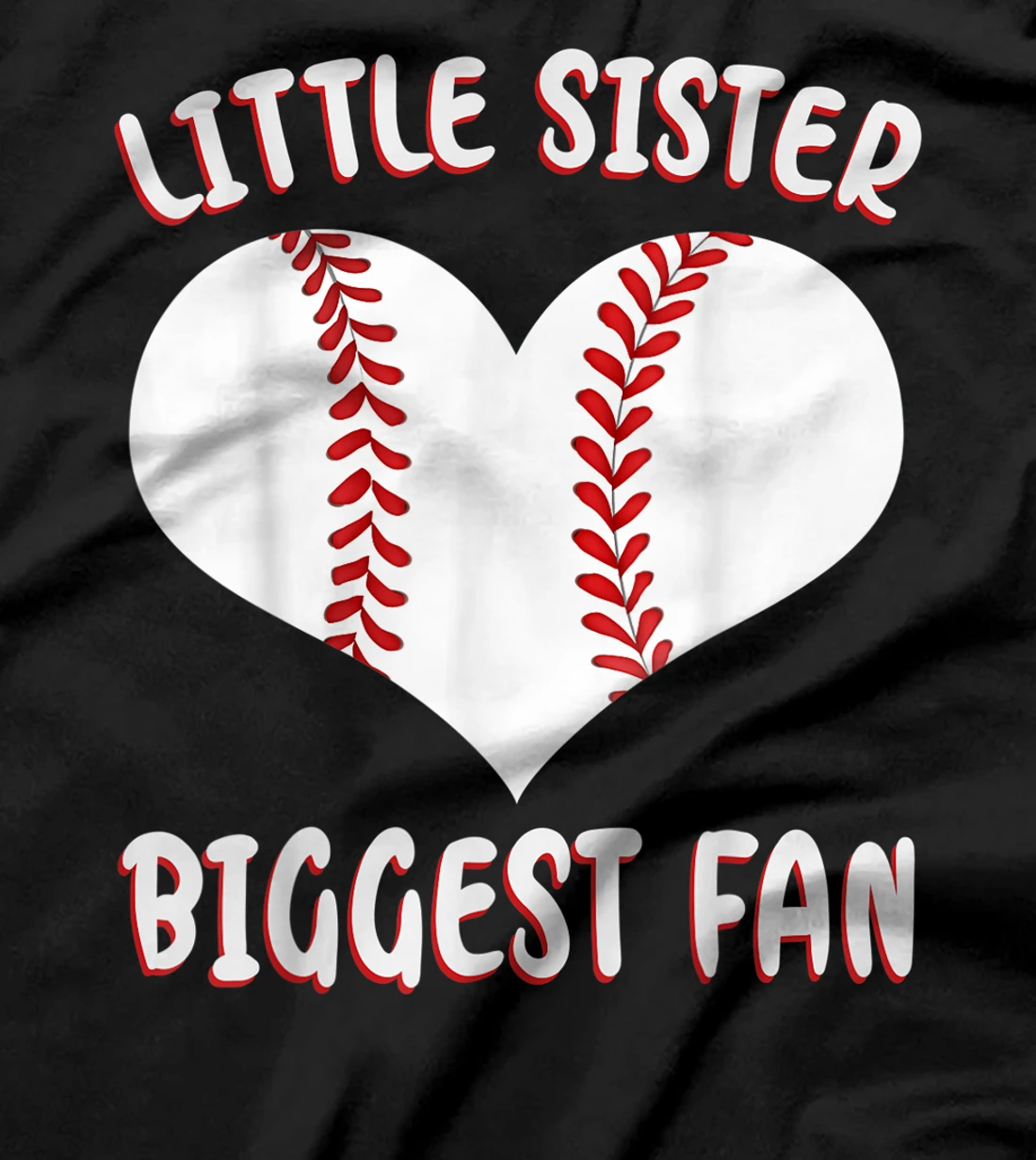  Little Sister Biggest Fan Baseball Player Awesome Baseball T-Shirt