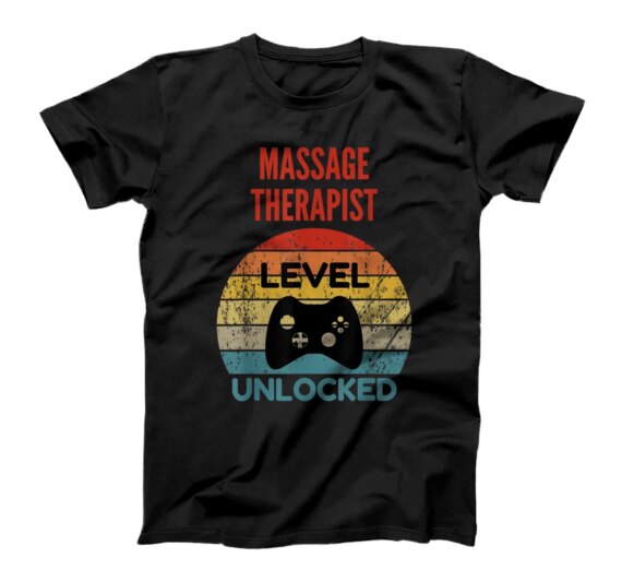  Massage Therapist Level Unlocked - Gamer Gift For Starting N T-Shirt