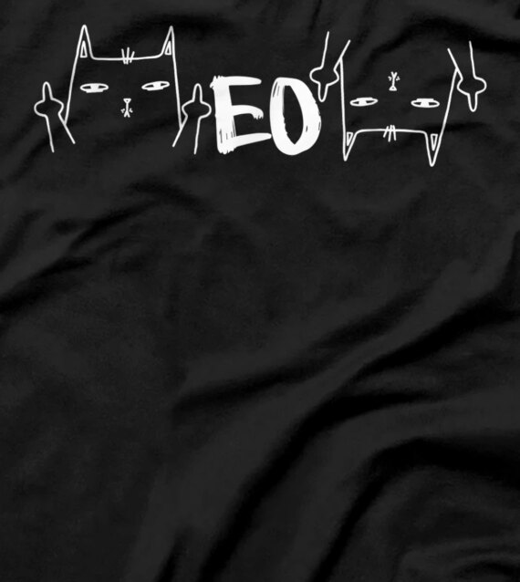  MeoW Creepy Cat with Middle Finger Cats T-Shirt