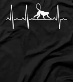  Monkey Heartbeat Gift For  Primate Baboon Lover T-Shirt