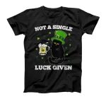  Not A Single Luck Given St Patricks Day Black Cat Don't Care T-Shirt