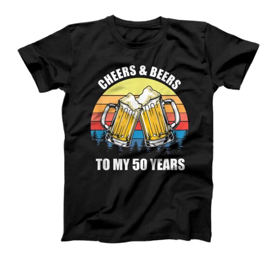  Novelty Vintage Cheers And Beer To My 50 Years Celebrant T-Shirt