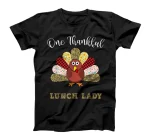 One Thankful Lunch lady Turkey Leopart Thankgivings T-Shirt