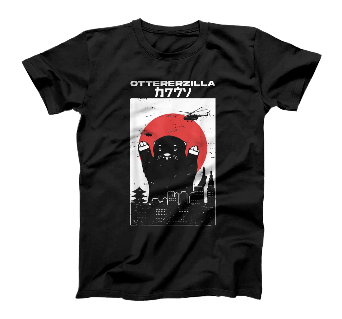  Otterzilla - funny otter, rodent, Retro Japanese design T-Shirt