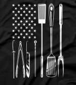  Patriotic US Flag BBQ Equipment Barbecue T-Shirt