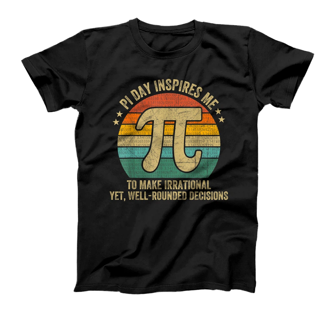  Pi Day Inspires Me Math Lover Gifts Retro Pi Symbol Vintage T-Shirt