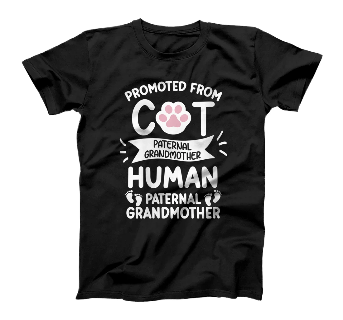  Promoted From Cat Grandma To Human Paternal Grandmother T-Shirt