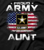  Proud Army Aunt With American Flag For Veteran Gift T-Shirt