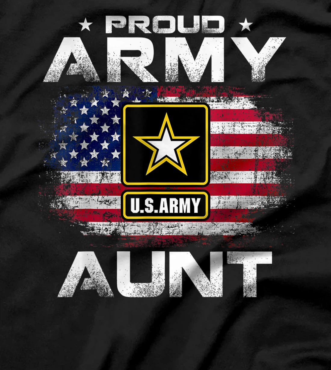  Proud Army Aunt With American Flag For Veteran Gift T-Shirt