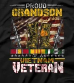  Proud Grandson Of A Vietnam Veteran Shirt | Vietnam War Vet T-Shirt