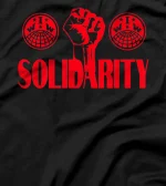  RED FIST SOLIDARITY IWW LOGOS T-Shirt