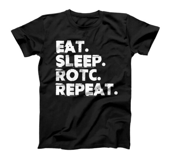  Reserve Officers Eat Sleep ROTC Repeat Military Veteran T-Shirt