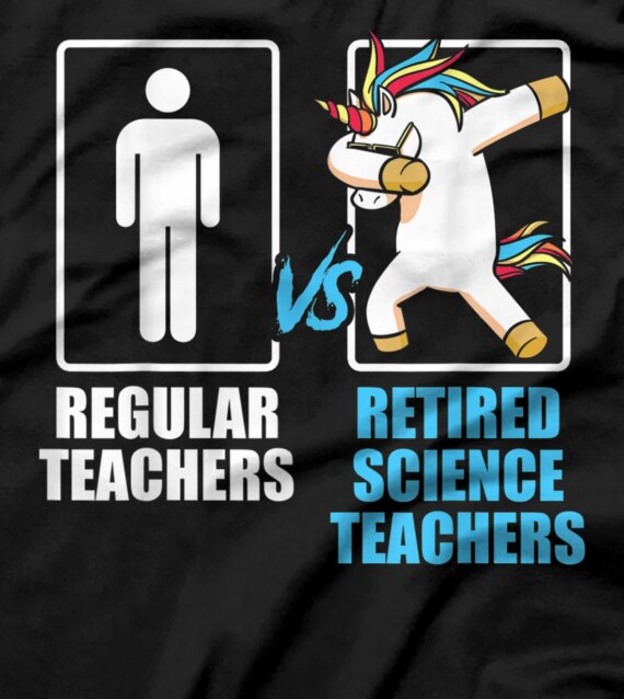  Retired Science Teacher Unicorn School Retirement Gift T-Shirt