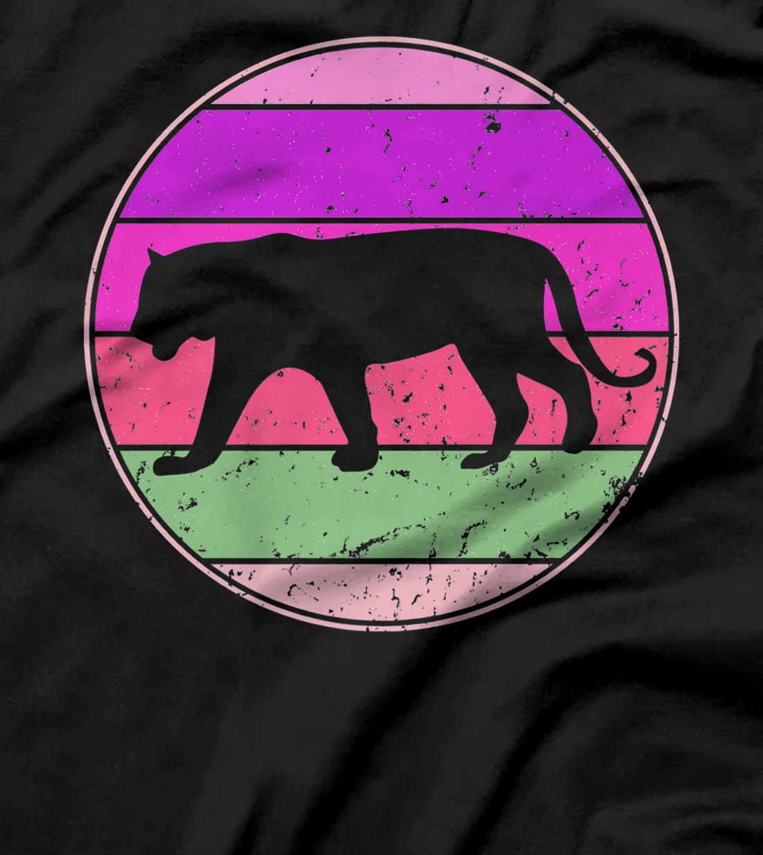  Retro Panther Vintage Panther Silhouette Tiger Animal Lover T-Shirt