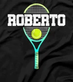  Roberto Name Tennis Player Boys Ball and Racket Sports Fan T-Shirt