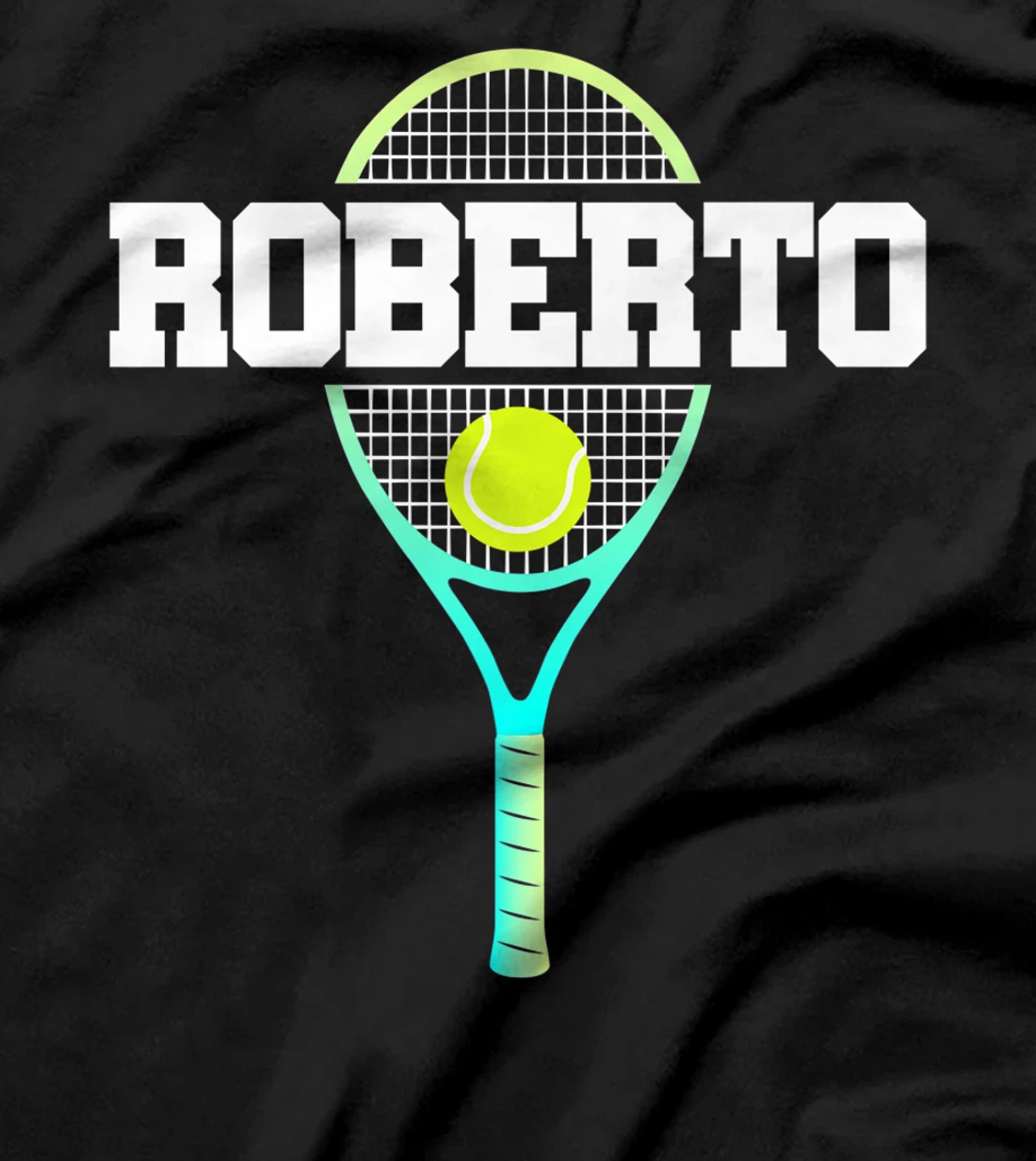  Roberto Name Tennis Player Boys Ball and Racket Sports Fan T-Shirt