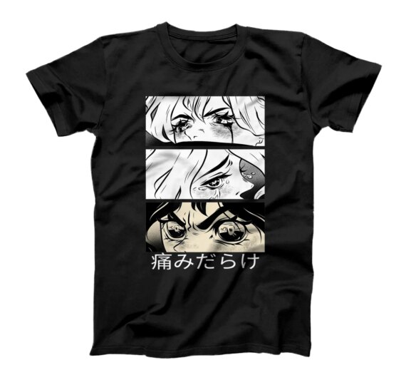  Sad Girl Full Of Pain Japanese Harajuku Lofi Manga T-Shirt