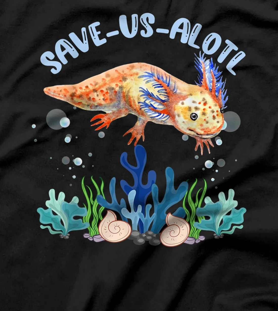 Save The Axolotl Lover Cute Watercolor Orange Axolotl Boys T-Shirt