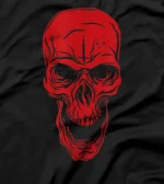  Scary Red Skull Angry Skeleton Cool Graphic T-Shirt