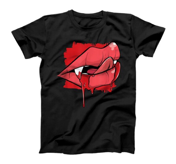  Sexy Lady Vampire Lips T-Shirt