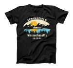  Springfield Massachusetts Souvenir Mountain Sunset River T-Shirt
