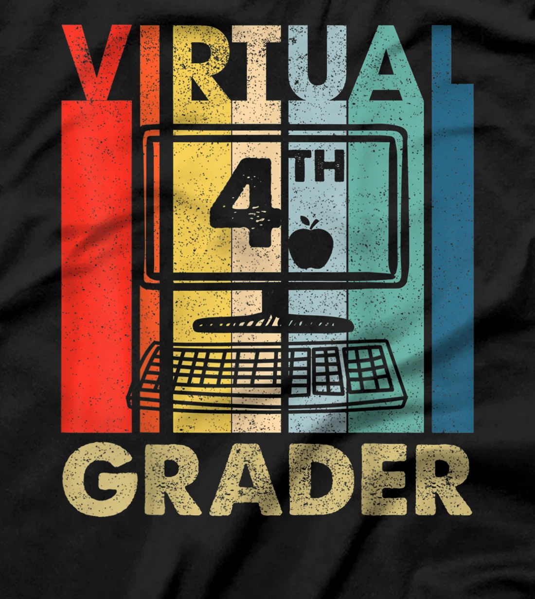  Th Retro Vintage Virtual 4th Graders Costume Boy Girl T-Shirt