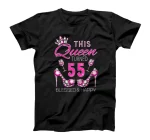  This queen turned 55 blessed and happy cute red heels shoes T-Shirt
