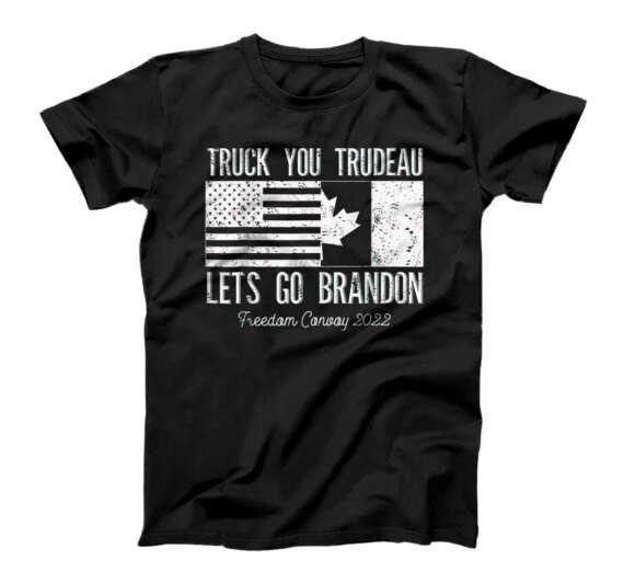  Truck You Trudeau USA Canada Flag Truckers Freedom Vintage T-Shirt