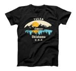  Tulsa Oklahoma Souvenir Mountain Sunset River T-Shirt