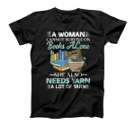  Woman Survives On Books Yarn Knitting Crochet T-Shirt