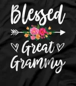   Blessed Great Grammy Flower Gift T-Shirt