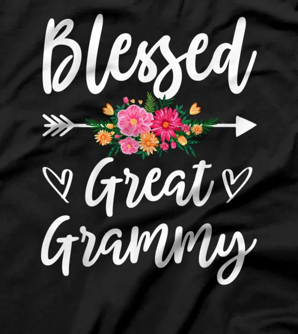 Blessed Great Grammy Flower Gift T-Shirt