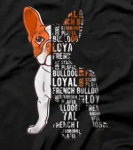  Word Art French Bulldog Typography Frenchie Dog T-Shirt
