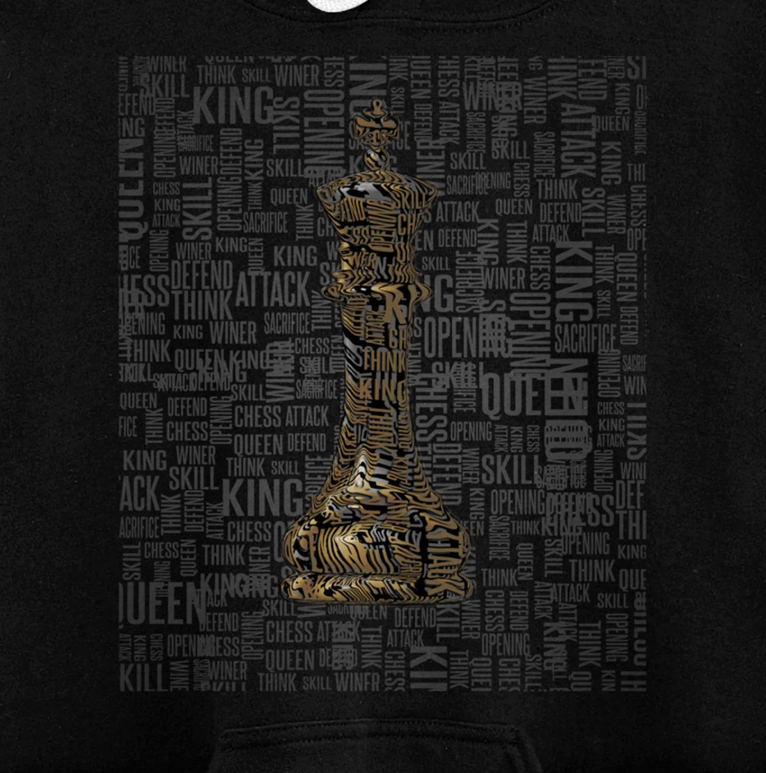 Word Cloud Chess King Chess Lovers American Gifts Pullover Hoodie