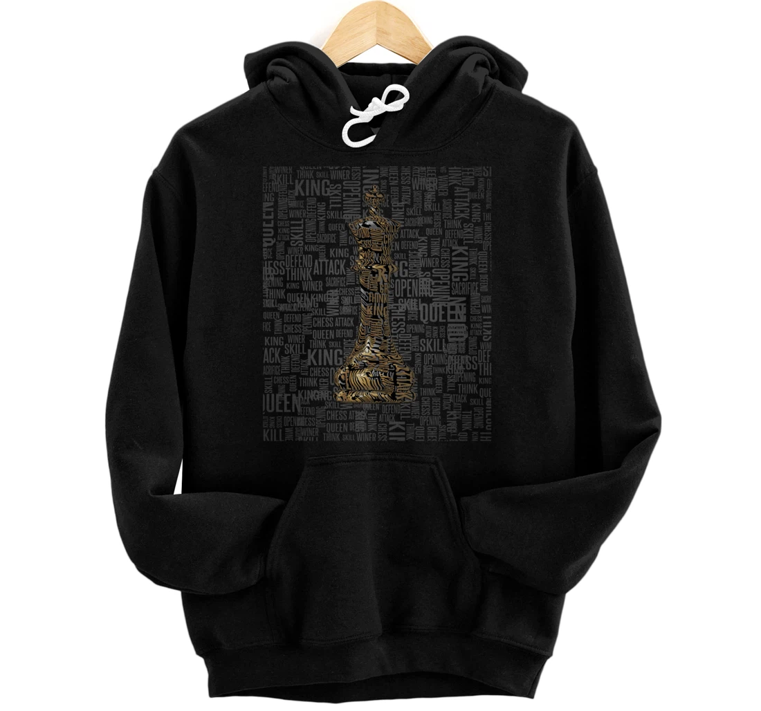 Word Cloud Chess King Chess Lovers American Gifts Pullover Hoodie