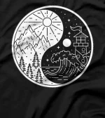 Yin and Yang Symbol Sun & Moon Chinese Cosmology Philosophy T-Shirt
