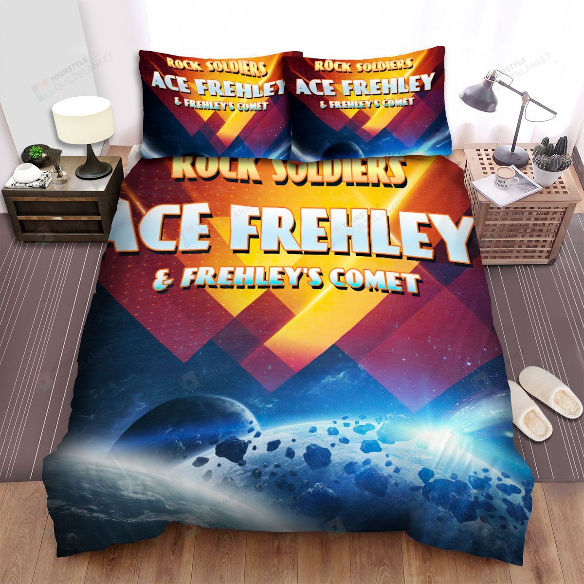 Personalized Bedding Set - Ace Frehley Rock Soilders Album Spread Included 1 Soft Duvet Cover or Quilt and 2 Lightweight Breathe Pillowcases