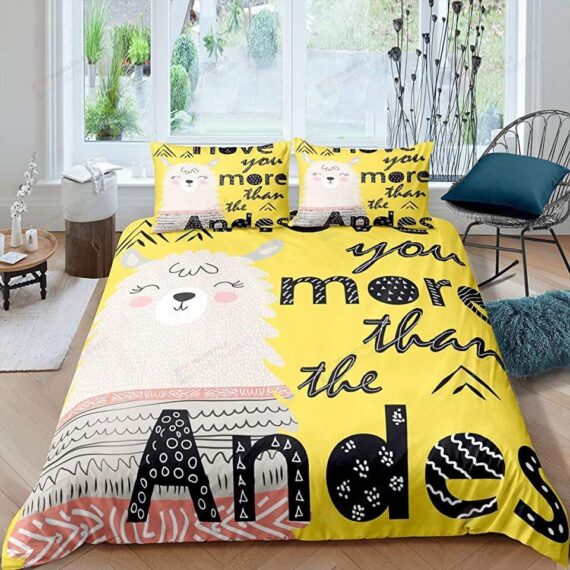 Personalized Bedding Set - Alpaca I Love You More Than The Andes Spread Included 1 Soft Duvet Cover or Quilt and 2 Lightweight Breathe Pillowcases